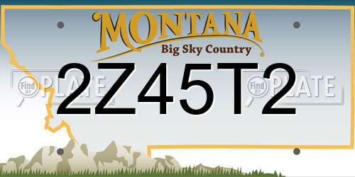 2Z45T2 Montana License Plate