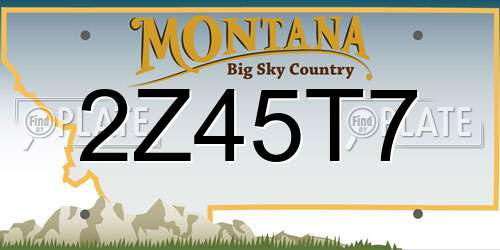 2Z45T7 Montana License Plate