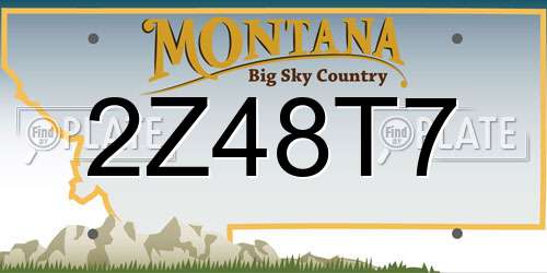 2Z48T7 Montana License Plate