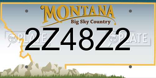2Z48Z2 Montana License Plate