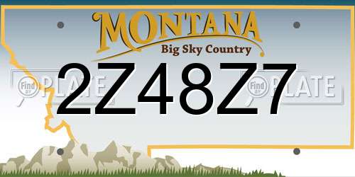 2Z48Z7 Montana License Plate