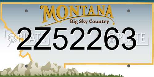 2Z52263 Montana License Plate