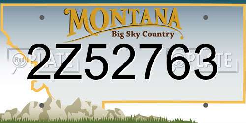 2Z52763 Montana License Plate