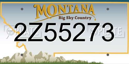 2Z55273 Montana License Plate