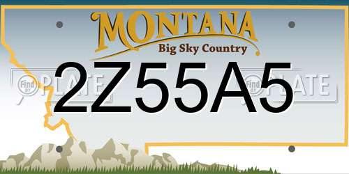 2Z55A5 Montana License Plate