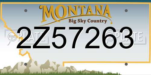 2Z57263 Montana License Plate