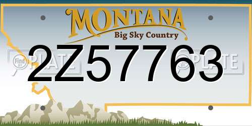 2Z57763 Montana License Plate
