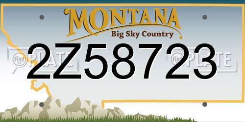 2Z58723 Montana License Plate