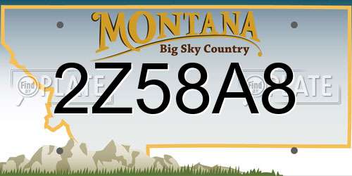2Z58A8 Montana License Plate