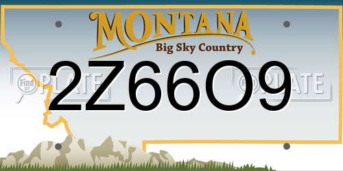 2Z66O9 Montana License Plate