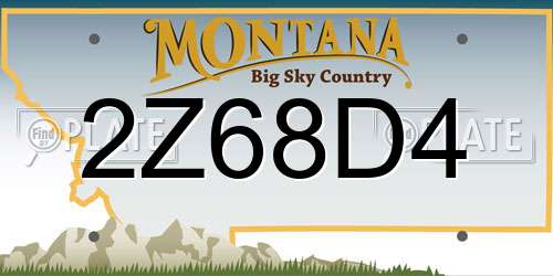 2Z68D4 Montana License Plate