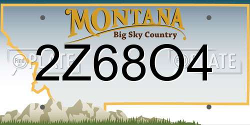 2Z68O4 Montana License Plate
