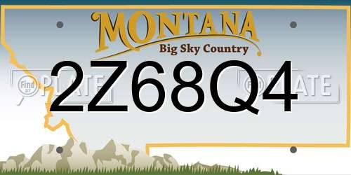 2Z68Q4 Montana License Plate