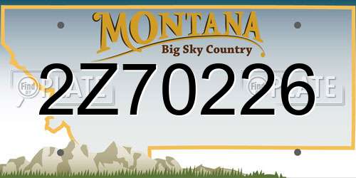 2Z70226 Montana License Plate