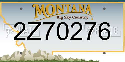 2Z70276 Montana License Plate