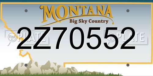 2Z70552 Montana License Plate