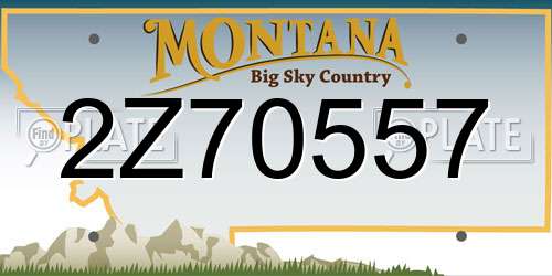 2Z70557 Montana License Plate