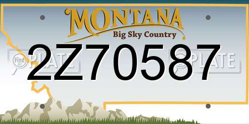 2Z70587 Montana License Plate