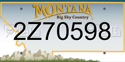 2Z70598 Montana License Plate