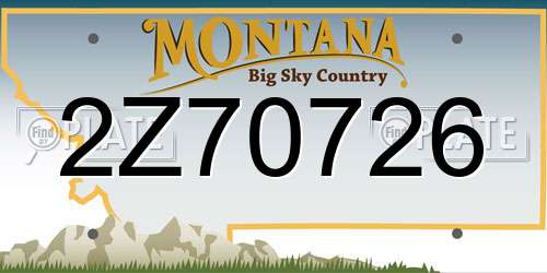2Z70726 Montana License Plate