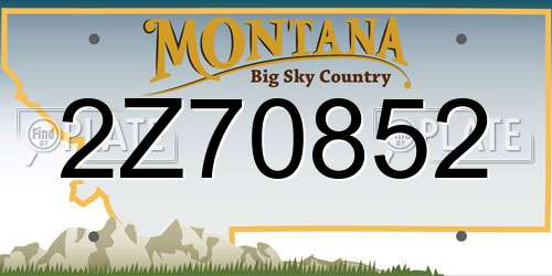 2Z70852 Montana License Plate