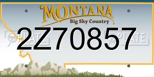 2Z70857 Montana License Plate