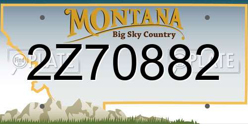 2Z70882 Montana License Plate