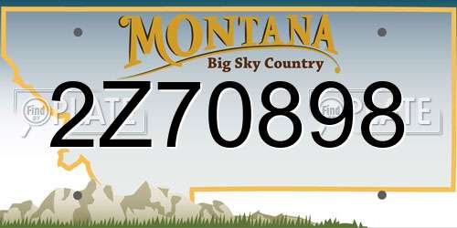 2Z70898 Montana License Plate