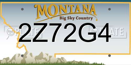 2Z72G4 Montana License Plate