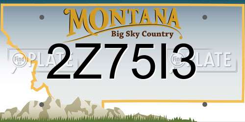 2Z75I3 Montana License Plate