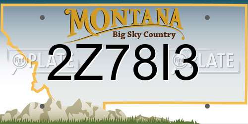 2Z78I3 Montana License Plate