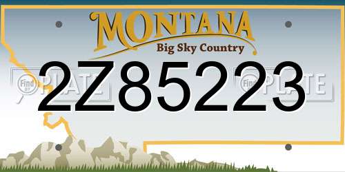 2Z85223 Montana License Plate