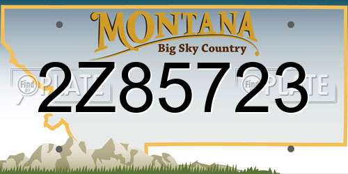 2Z85723 Montana License Plate