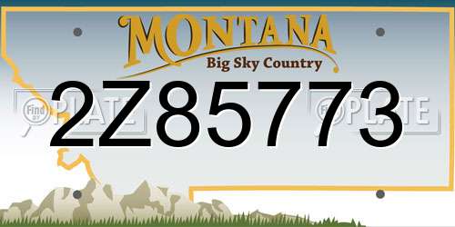 2Z85773 Montana License Plate