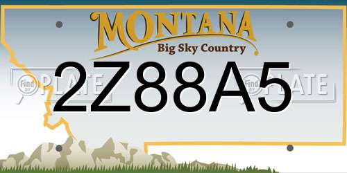 2Z88A5 Montana License Plate
