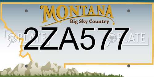 2ZA577 Montana License Plate