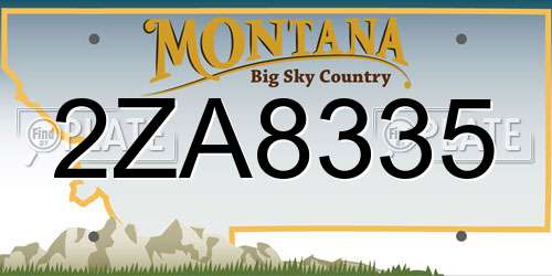 2ZA8335 Montana License Plate