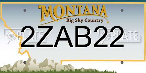 2ZAB22 Montana License Plate