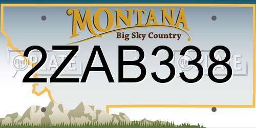 2ZAB338 Montana License Plate