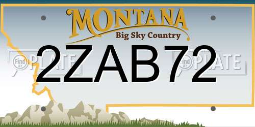 2ZAB72 Montana License Plate