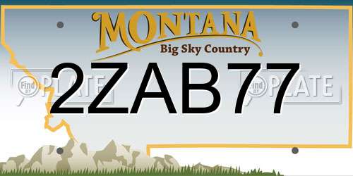 2ZAB77 Montana License Plate