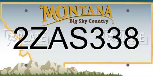 2ZAS338 Montana License Plate