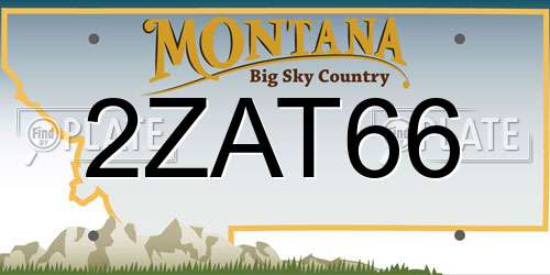 2ZAT66 Montana License Plate