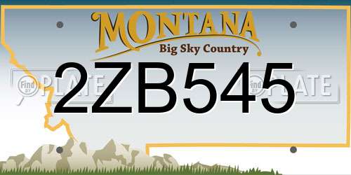 2ZB545 Montana License Plate