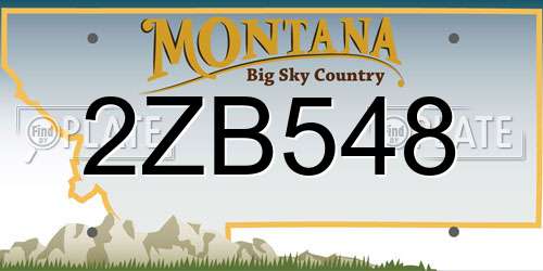 2ZB548 Montana License Plate