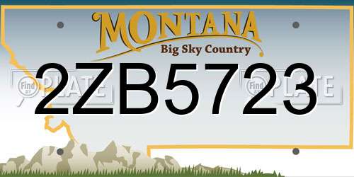 2ZB5723 Montana License Plate