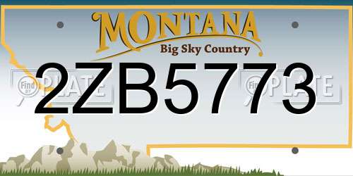 2ZB5773 Montana License Plate