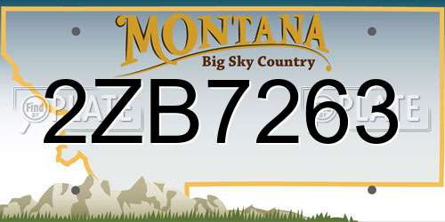 2ZB7263 Montana License Plate