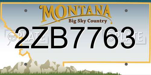 2ZB7763 Montana License Plate
