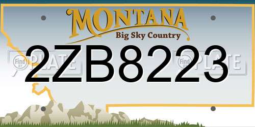 2ZB8223 Montana License Plate